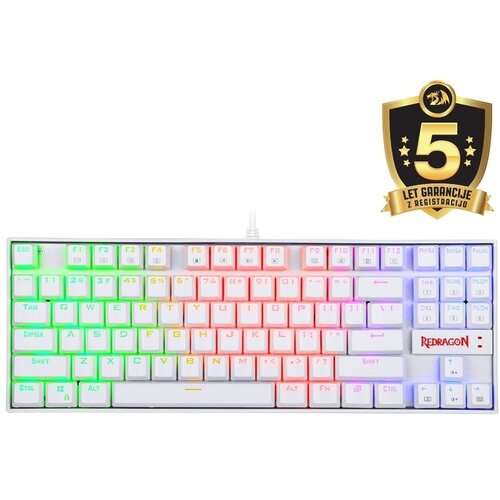 Redragon K552 Kumara RGB mehanska tipkovnica bele barve rdeča stikala Cene