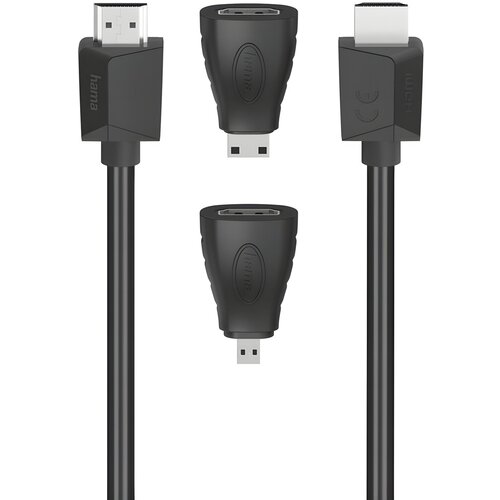  HDMI kabel Hama s 2 adaptera - 1,5 m &ndash; Crna KP36396 Cene