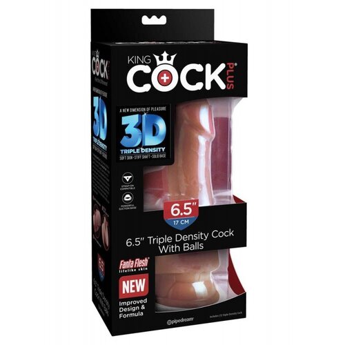 KING COCK PLUS dildo triple density with balls 6,5 tan Cene