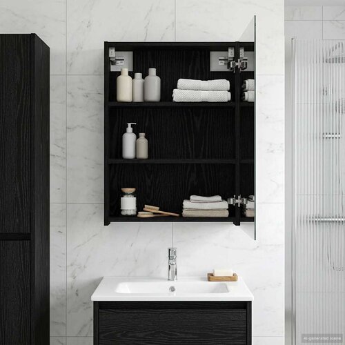  Kupaonski ormar s ogledalom Crni hrast 50 x 14,5 x 70 cm Cijene