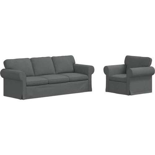 SOFA 2 pcs Tamno siva Metal Slike
