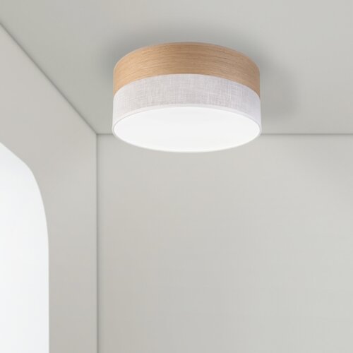  LED stropna svetiljka SIRJA WOOD LED/20W/230V, prečnik 35 cm, bela/hrast Slike