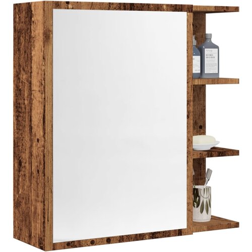 VidaXL Kupaonski ormarić s ogledalom staro drvo 62,5x20,5x64 cm Slike