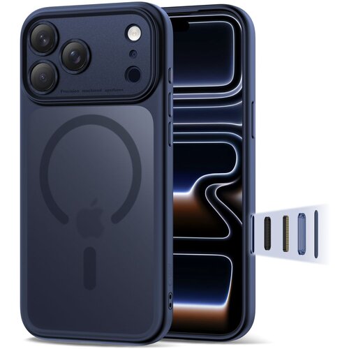 POSNETI MEDIJI OVITEK TECH-PROTECT MAGPEAK ZA IPHONE 17 PRO MAGSAFE MAT TEMNO MODRA UDOBNA, (5000261182) Slike