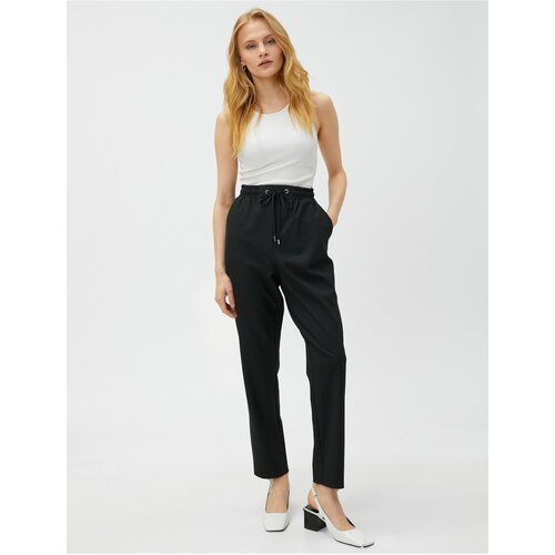 Koton Fabric Trousers Tied Waist Pockets Slike