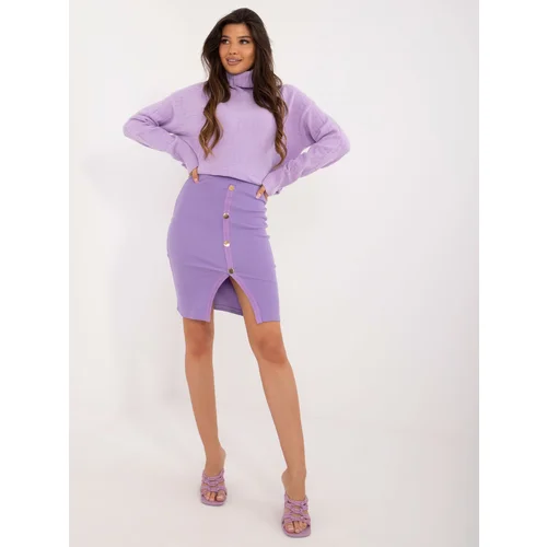 Fashion Hunters Purple knitted skirt with buttons