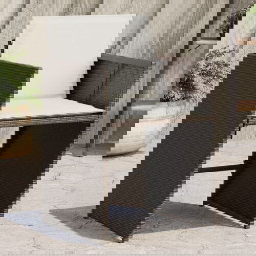 vidaXL Vrtni stoli z blazinami 4 kosi rjav poli ratan Cene