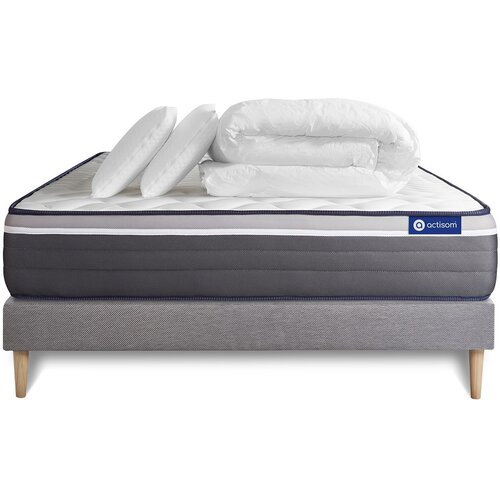 ACTISOM Celoten paket za posteljo - Vzmetnica 160x200 cm + Vzmetni okvir z letvami (komplet) + 2 vzglavnika + Prevleka - ActiMemo Plus, (21613545) Cene