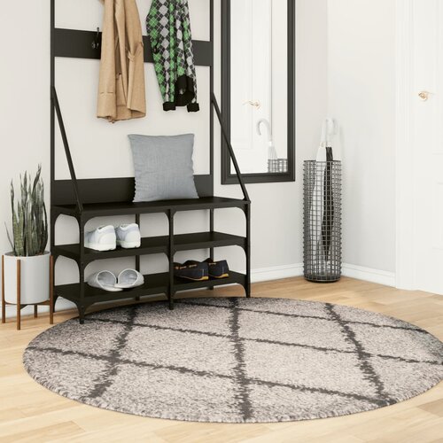 vidaXL Košata preproga moderna bež in antracit Ø 160 cm Cene
