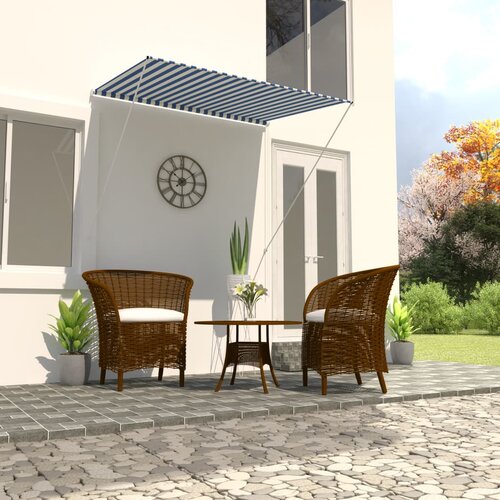 vidaXL Zložljiva tenda 150x150 cm modra in bela Cene