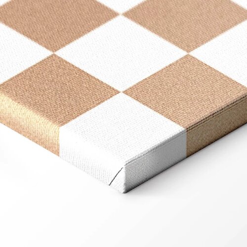  Slika - Checkerboard Pattern - Brown-White Grid with a Subtle Noise 20x30 Na talijanskom platnu Slike