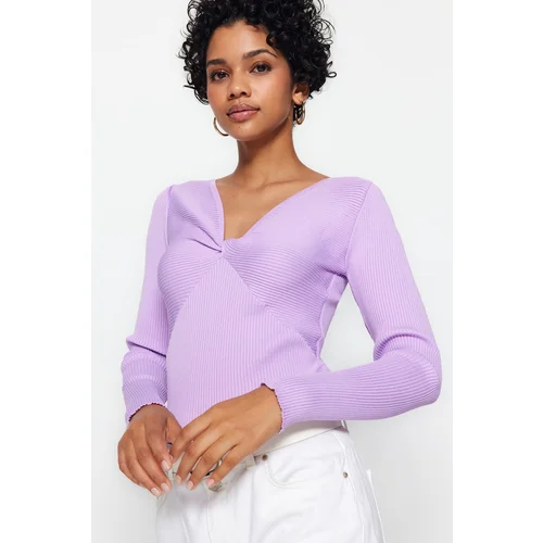 Trendyol Sweater - Purple - Slim fit