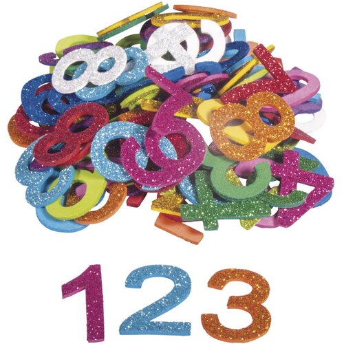 RAYHER Številke iz penaste gume z bleščicami,samolepil., 3cm,100kos, (20633816) Cene