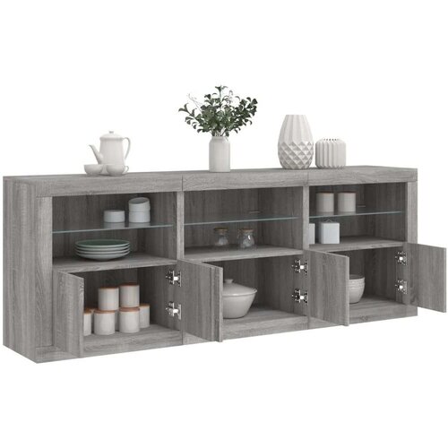  Komoda s LED svjetlima boja sivog hrasta 181 5x37x67 cm Cijene