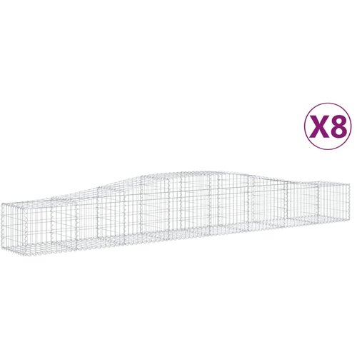 vidaXL Obokane gabion košare 8 kosa 400x50x40/60 cm pocinkano železo, (20758374) Cene