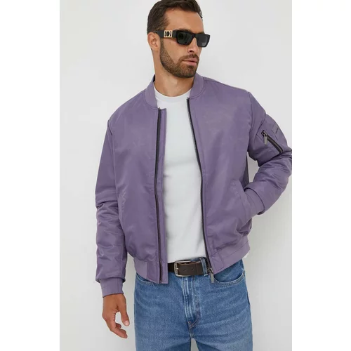 Calvin Klein Bomber jakna moški, vijolična barva