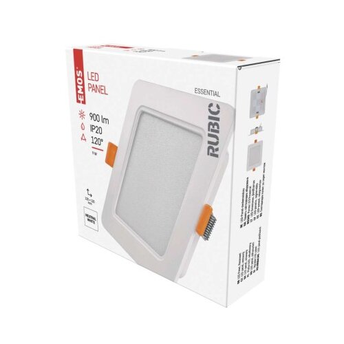  LED vgradno svetilo RUBIC, kvadratno, belo, 9W, nevtralno bela Slike
