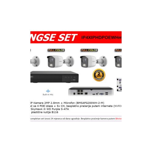 Longse Full Color IP SET IP4XIPHDPOEWHmm – 2 MP Cijene