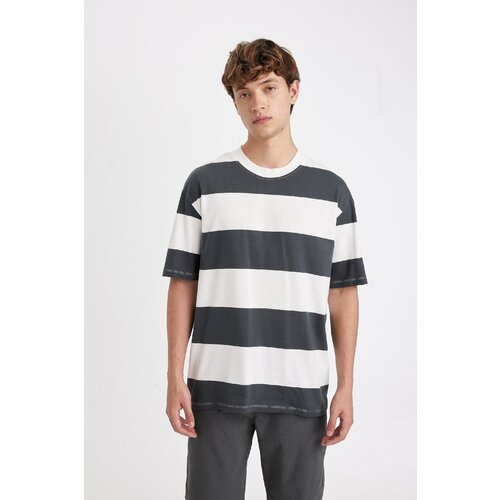 Defacto Boxy Fit Crew Neck Striped Short Sleeve T-Shirt Slike