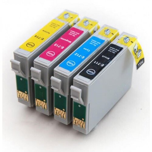 All4Printing EPSON T0715 , T0711 do T0714 , 4 kompatibilne kartu&amp;scaron;e - komplet Slike