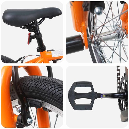 Bmx Bicikl 18 Inča za djecu od 7 do 10 godina Narančasta Slike