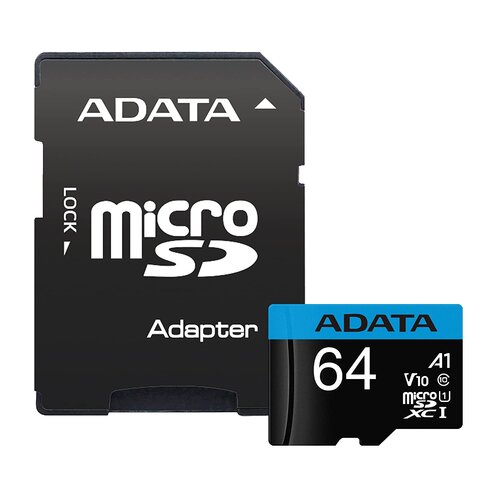 Adata UHS-I MicroSDXC 64GB class 10 + adapter AUSDX64GUICL10A1-RA1 memorijska kartica Slike