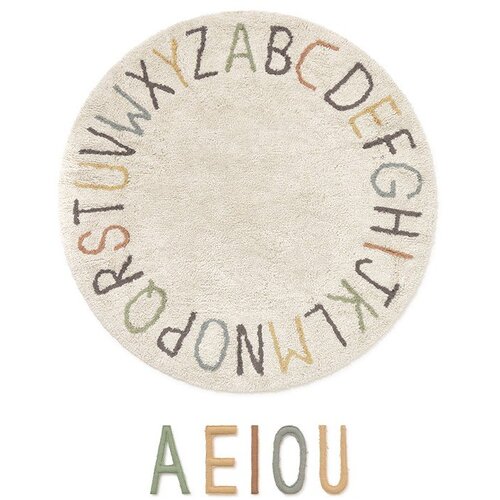Lorena Canals Krem pamučan dječji tepih za igru &amp;oslash;120 cm ABC Color and Letters &amp;ndash; Slike
