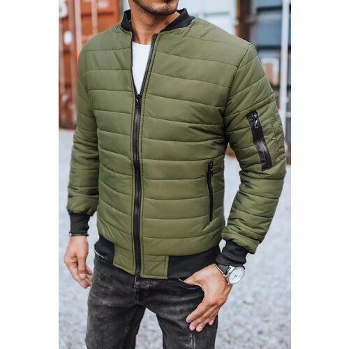 DStreet Men's quilted bomber jacket green TX2211z Slike