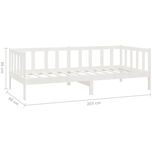  Dnevni ležaj s madracem 90 x 200 cm bijeli od masivne borovine Slike