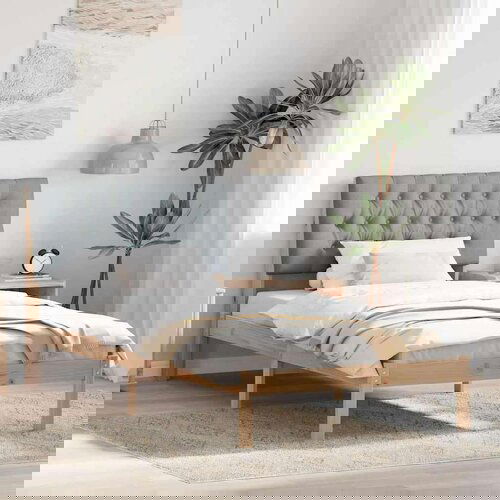 vidaXL Krevetni okvir s tapiciranim uzglavljem Smeđa 100 x 200 cm Cene