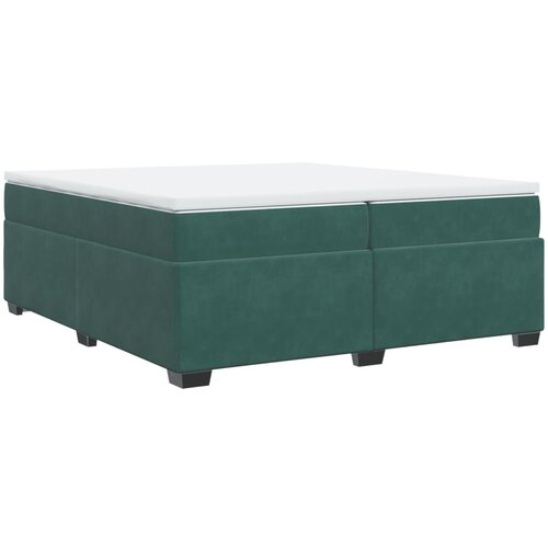vidaXL Box spring postelja z vzmetnico temno zelena 200x200 cm žamet, (21310123) Cene