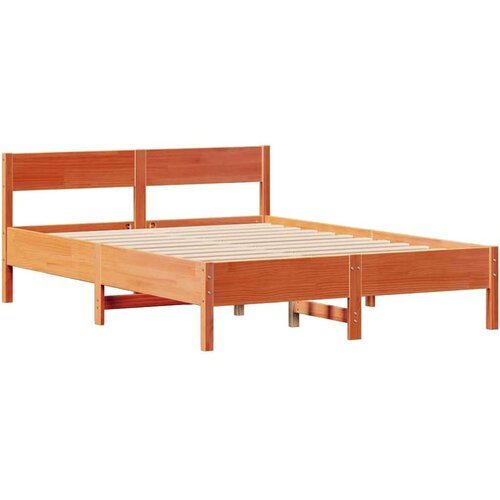 VidaXL Okvir kreveta bez madraca vo&amp;scaron;tano smeđi 140x190 cm od borovine Slike
