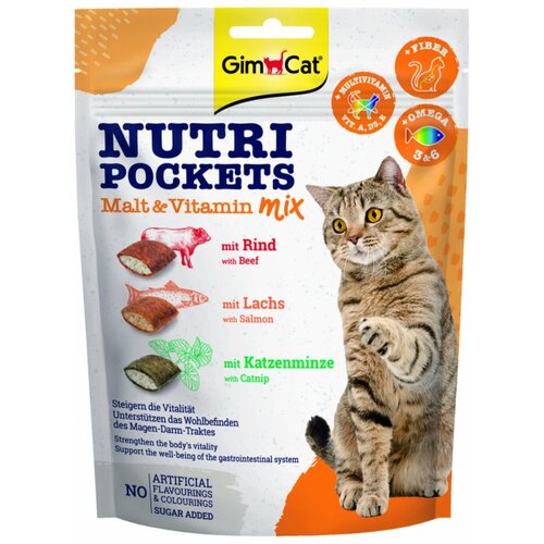 Gimcat nutri pockets malt&vitamin mix poslastica 150g Slike