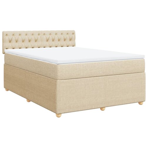Maison Chic Box spring postelja - Vzmetna postelja z vzmetnico krem 160x200 cm blago SL11737, (21882115) Cene