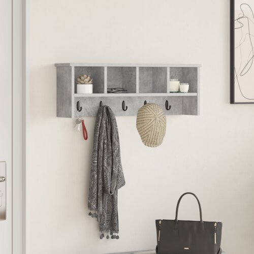 vidaXL Vješalica za kapute na zidu Beton siva 75 x 16 x 26 cm Cene