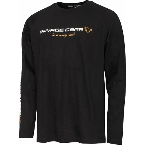 Savage Gear Majica Signature Logo Long Sleeve T-Shirt Black Caviar S