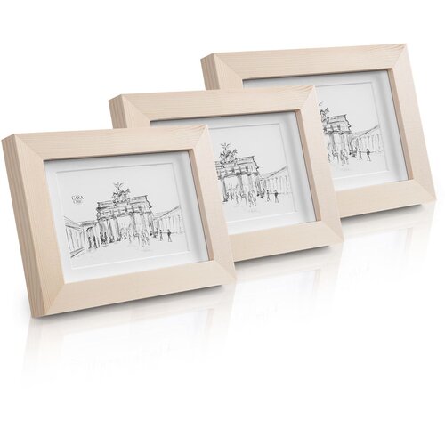 Casa Chic edinburgh, okviri za slike, set od 3 okvira, pravokutni, fotografije 14 x 9 cm, nosač, drvo Cijene