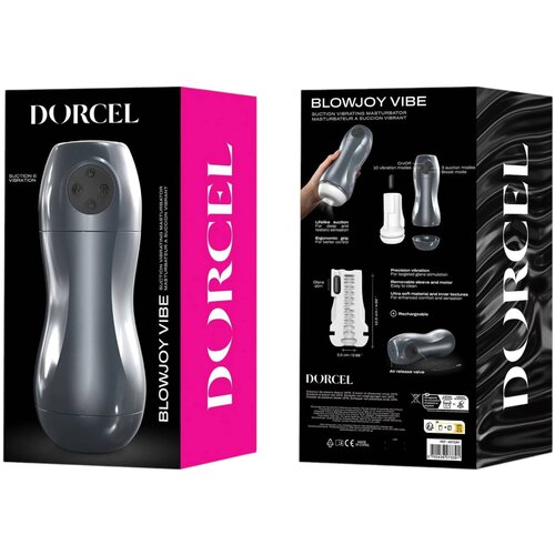 Dorcel Blowjoy Vibe - sesalni in vibracijski akumulatorski masturbator (siv) Slike