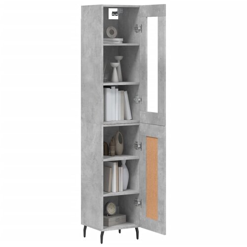  Visoka komoda siva betona 34,5x34x180 cm od konstruiranog drva Slike