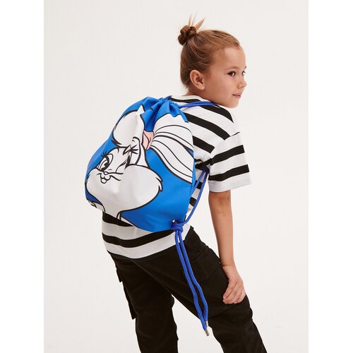 Reserved torba z zategovalno vrvico looney tunes - modra Cene