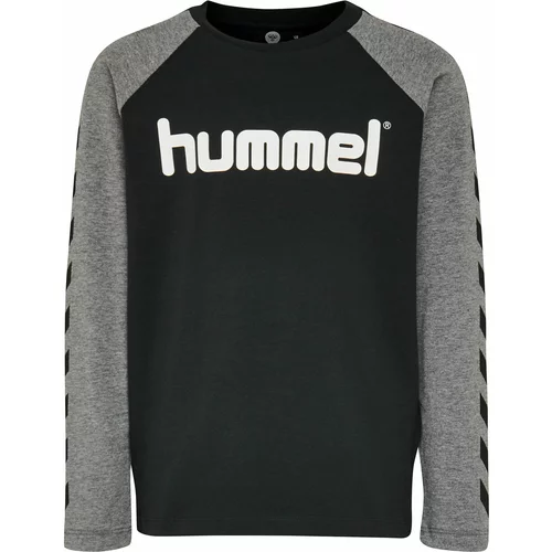 Hummel Funkcionalna majica 'BOYS' pegasto siva / črna / bela