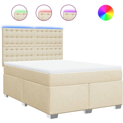 Maison Chic Box spring postelja - Vzmetna postelja z vzmetnico krem 160x200 cm blago SL24562, (21879526) Cene