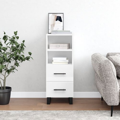  Komoda sjajna bijela 34,5 x 34 x 90 cm od konstruiranog drva Cijene