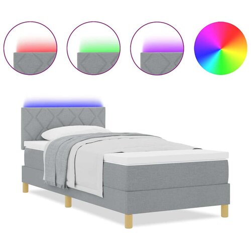 Box spring krevet Svjetlosiva 90 x 190 cm tkanina Slike