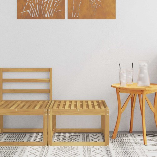 Vanjski Hocker Čvrsto drvo akacije Bijela 59 x 59 x 37 cm Slike