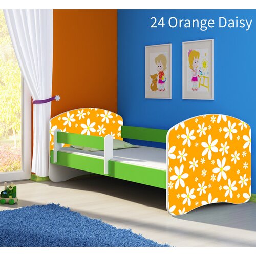  Otro&scaron;ka postelja ACMA z motivom, stranska zelena 180x80 cm 24 Orange Daisy Cene