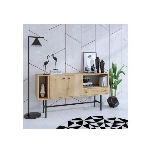 Hanah home komoda freya sapphire oak black Slike