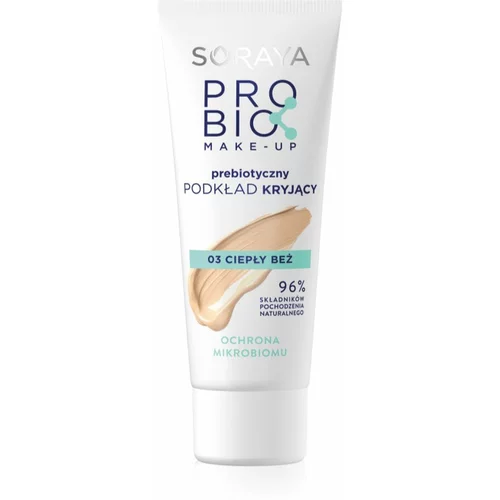 Soraya Probio Make-up puder s visokim prekrivanjem s prebioticima nijansa 03 warm beige 30 ml