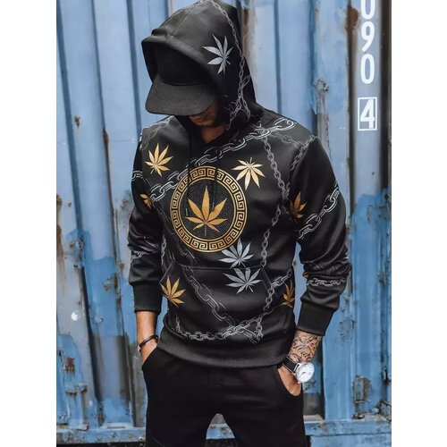 DStreet Bluza męska z nadrukiem czarna Slike