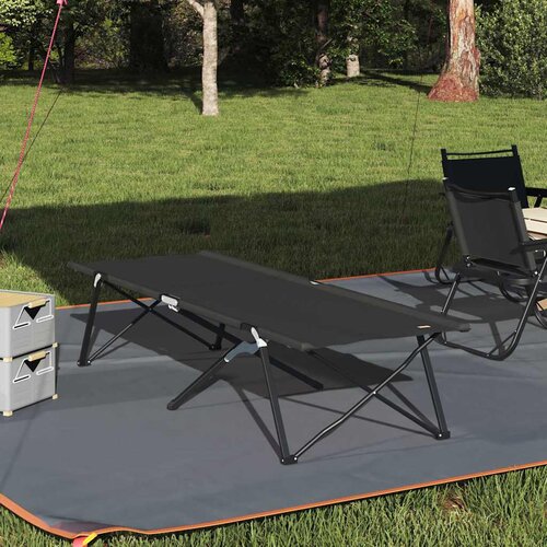  Sklopivi kamperski krevet Crna 206 x 76 x 74 cm Oxford i čelik Cene